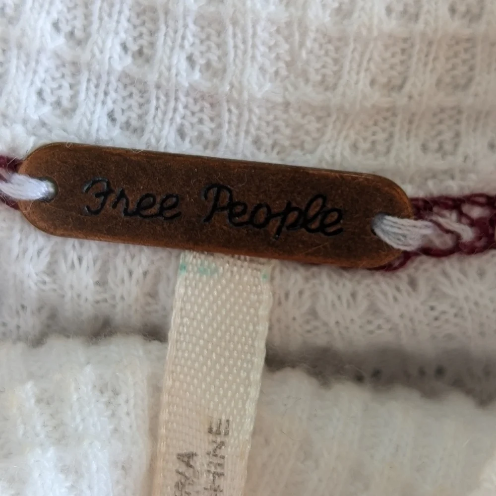Free People Oversized Waffle Mock‎ Northern Lights Sweater Mock Neck Tunic Sz XS